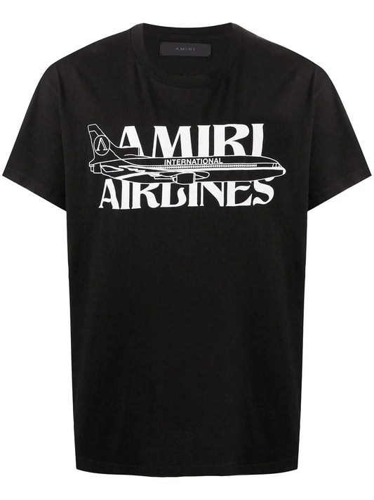 Airlines Logo Print Black T-shirt - Exclusive Wear
