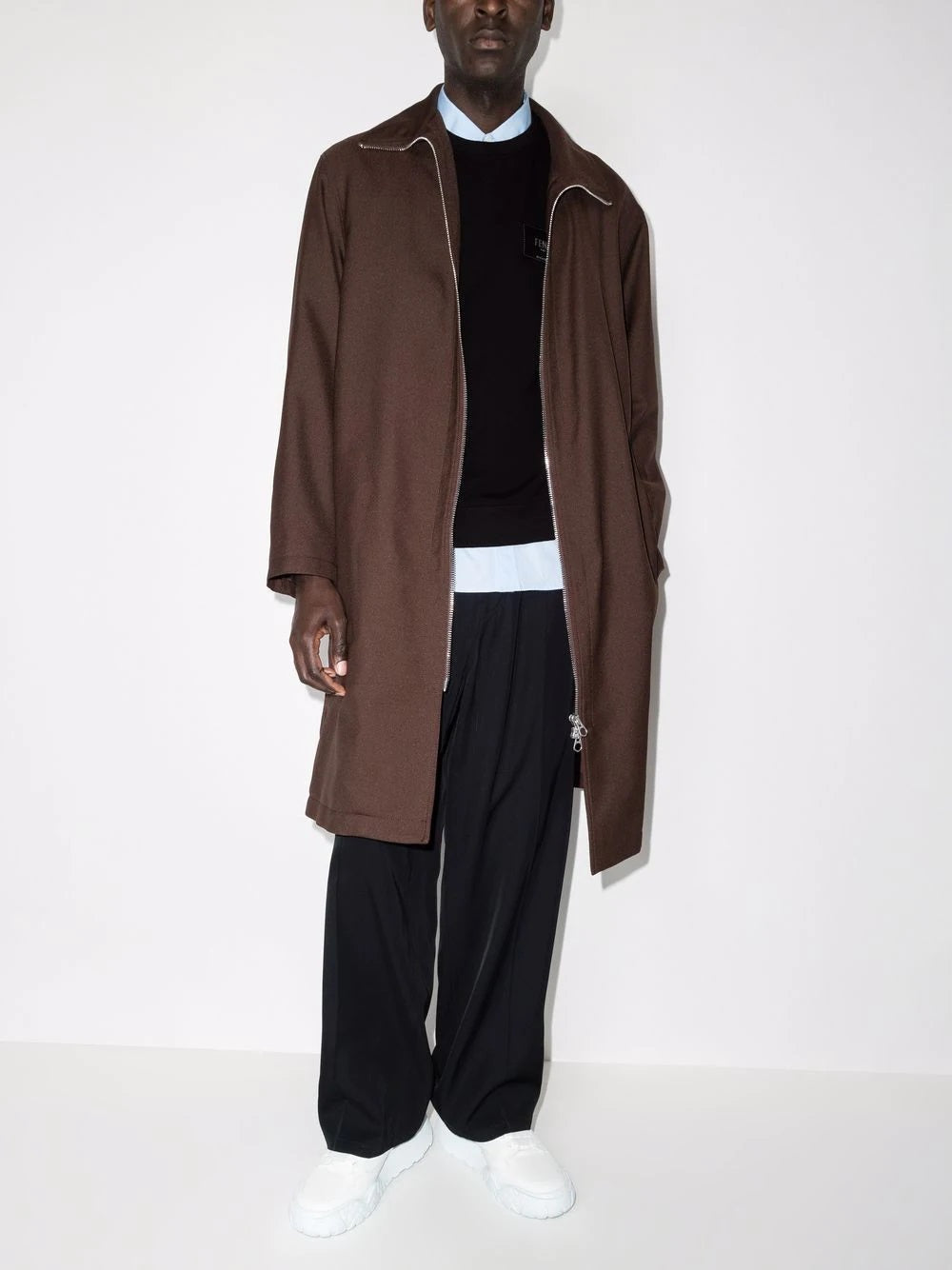 FND logo-patch crew-neck black sweatshirt - Styledistrict