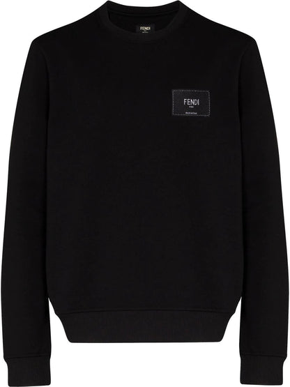 FND logo-patch crew-neck black sweatshirt - Styledistrict
