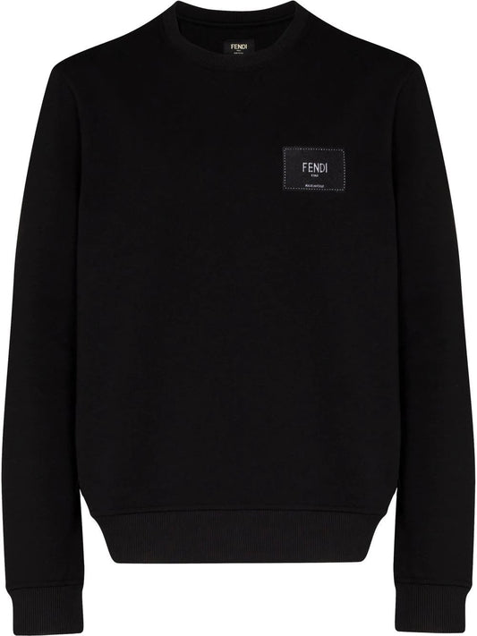FND logo-patch crew-neck black sweatshirt - Styledistrict