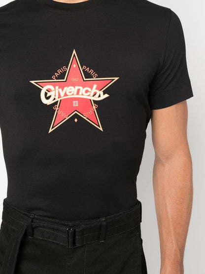 GVCH Star Print Logo Black T-shirt - Exclusive Wear