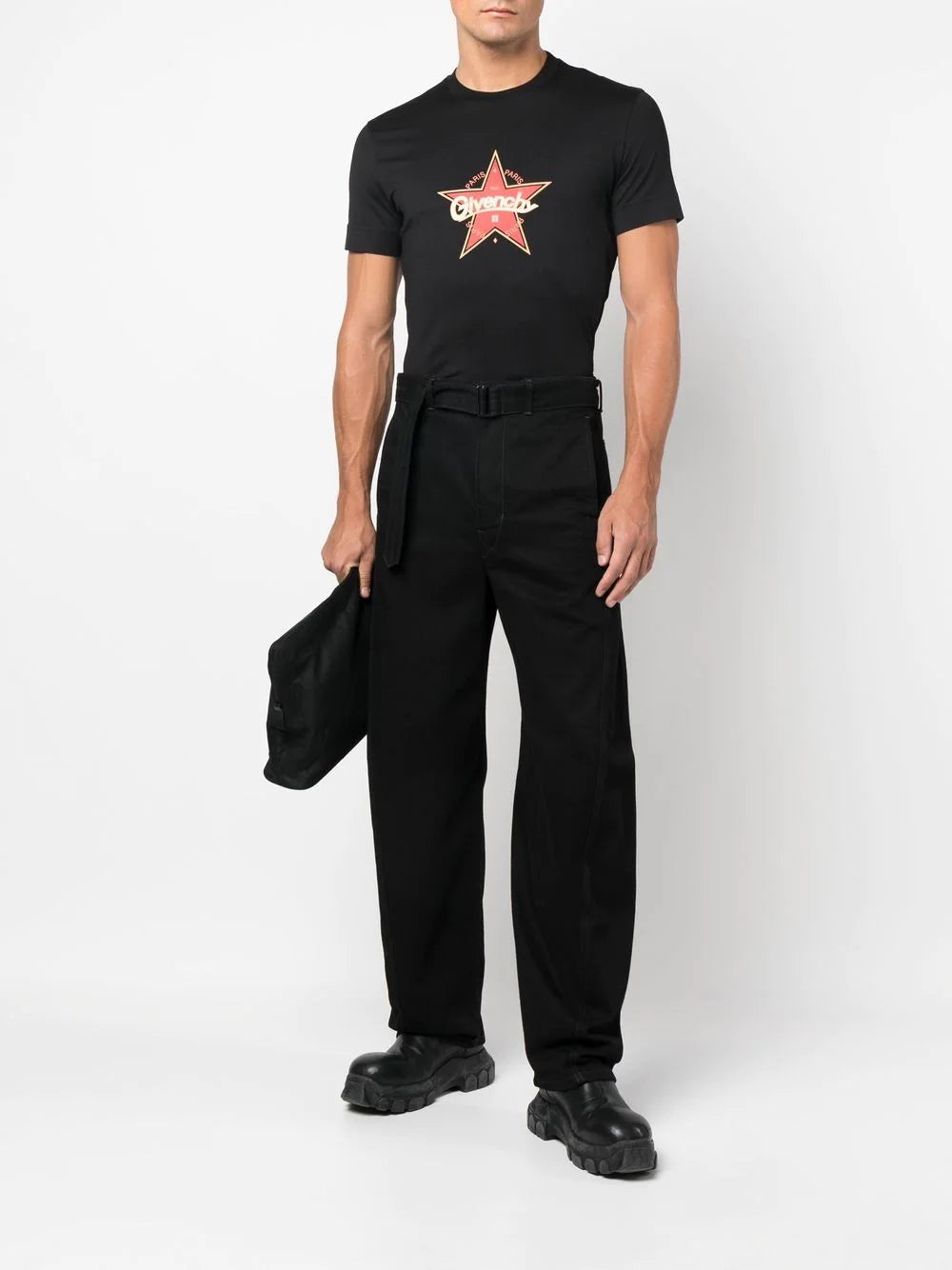 GVCH Star Print Logo Black T-shirt - Exclusive Wear